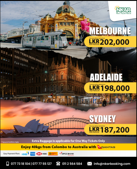 Travel smarter with 40KG baggage allowance to Australia Enjoy one-way special airfares with Qantas from Colombo