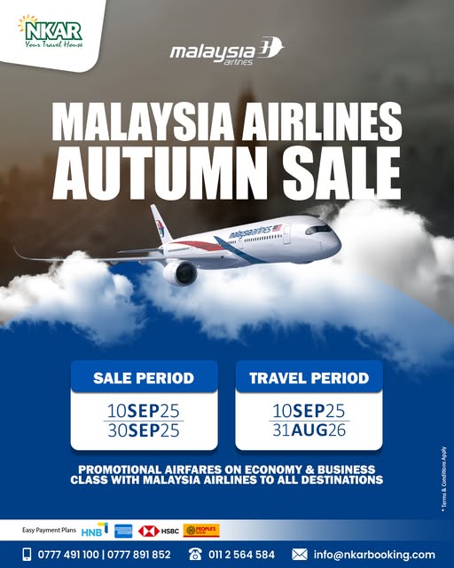 Malaysia Airlines Autumn Promo – Customized Tour from Sri Lanka with NKARBooking