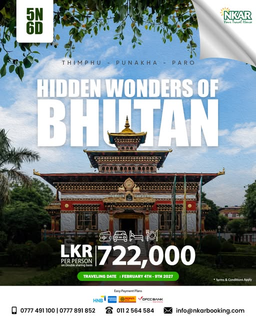 Bhutan Tour Package 2027 – 6 Days | From LKR 722,000