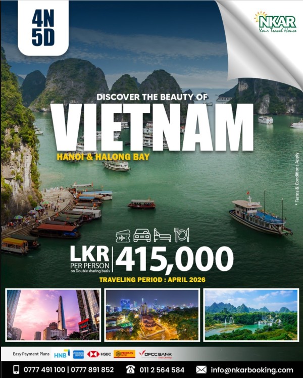 Vietnam Escape 2026 – 4 Nights 5 Days Tour Package from Sri Lanka – Customized Tour from Sri Lanka with NKARBooking