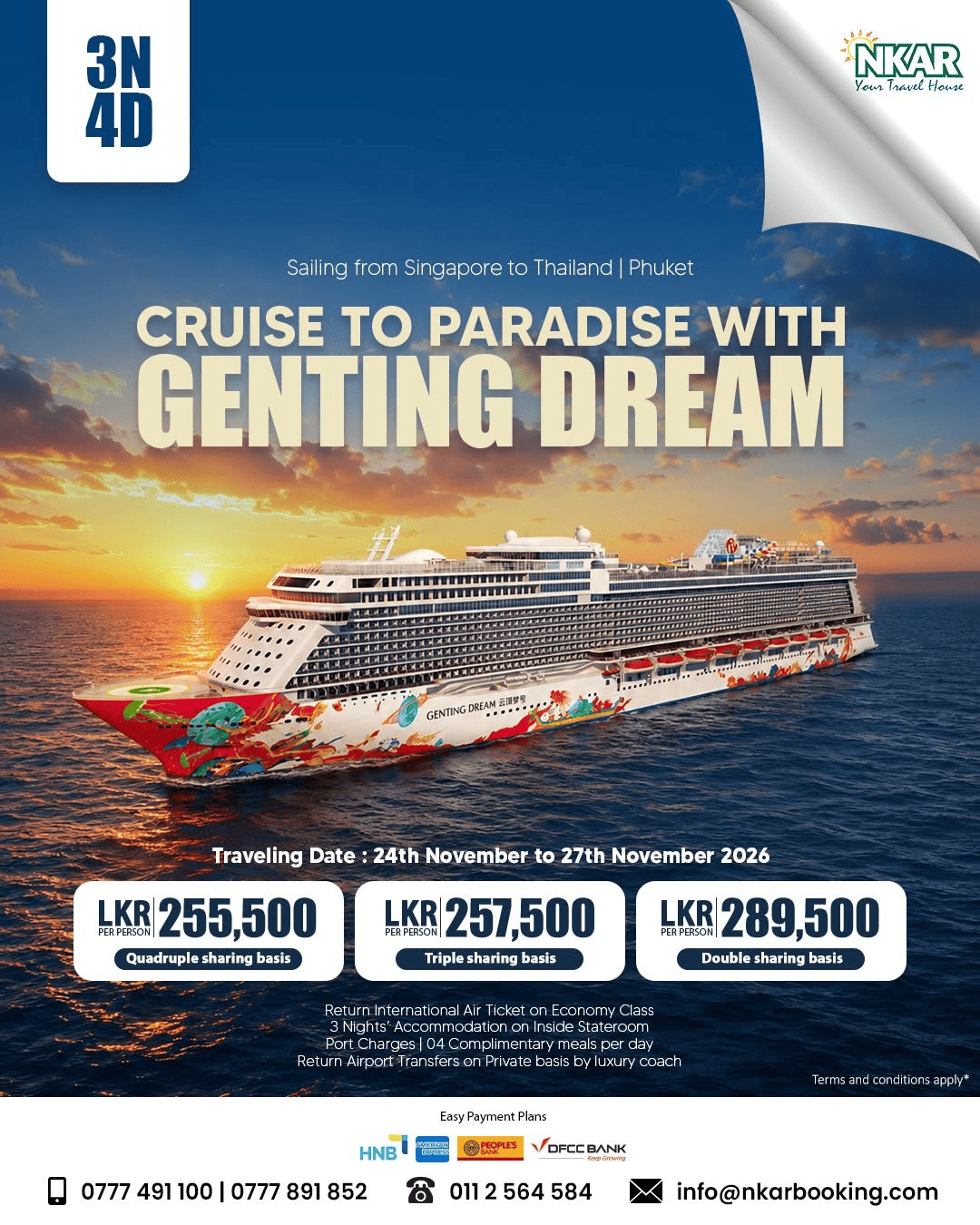 Genting Dream Cruise from Singapore to Phuket – 4 Days - Travel Promotion